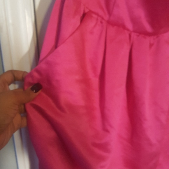 NWT Rachel Roy Black Hot Pink Fuschia Backless Strapless Corset Dress Size 10 - Picture 3 of 9